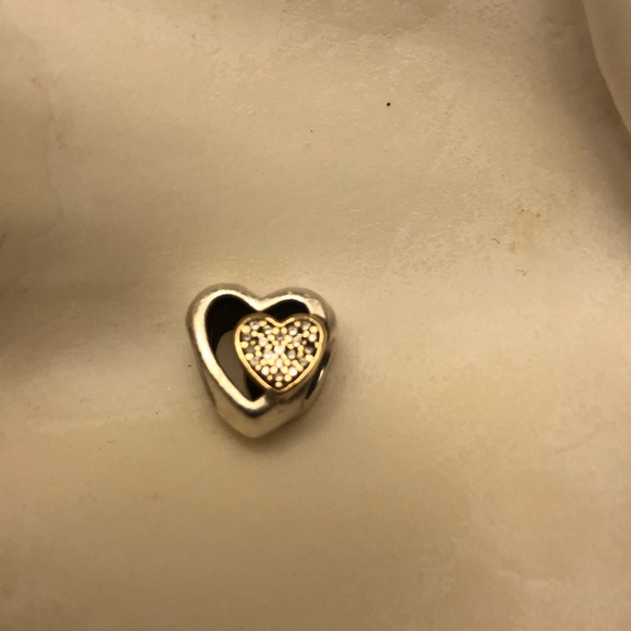Pandora Gold and Silver hearts charm. - Picture 3 of 6